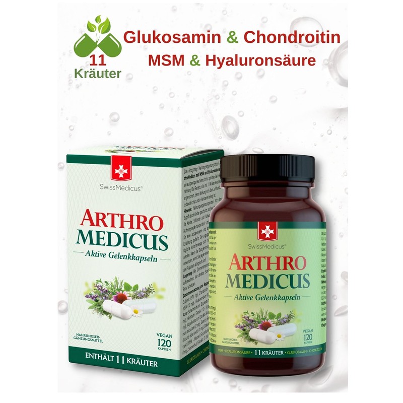 SwissMedicus ArthroMedicus Glucosamine & Chondroitin High Dose - 120 Capsules