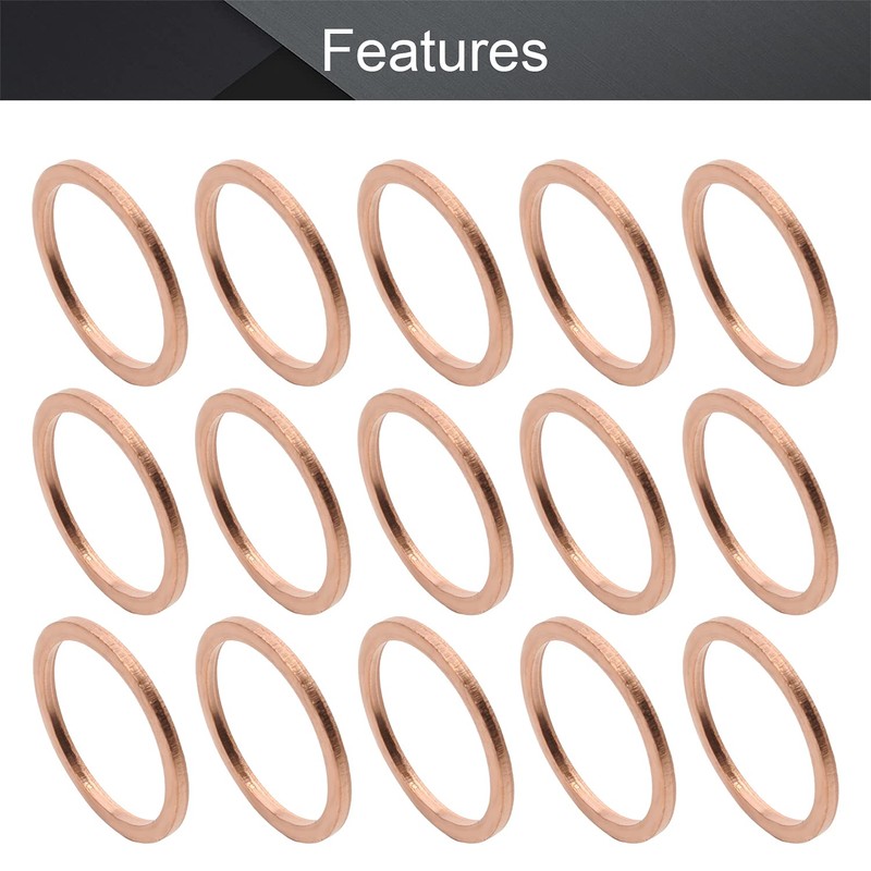 MroMax 20 Pcs Copper Flat Washers M18 Metric Round Gasket