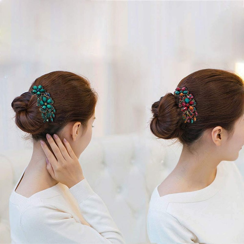 Xrten 2 Pieces Bridal Hair Comb Clip Pin Flower Hair