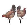Doact Pack of 2 Chicken Garden Stakes, Handmade Chicken Lawn