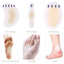 15 Pieces Blister Plasters Invisible Hydrocolloid Gel Blister Bandages Blister Cushion Pad Waterproof Blister Prevention Seal Band Aid for Feet Heel Toe and Guard Skin