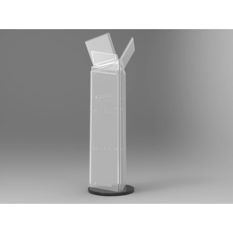 FixtureDisplays Frosted Acrylic 3 Sided Gridwall Display Rack Versatile and