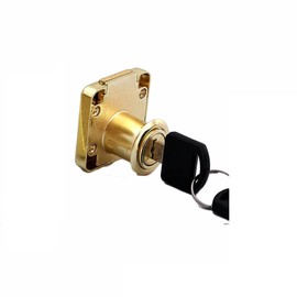 20mm Cam Drawer Lock,Security Mailbox Lock Zinc Alloy Cabinet Drawer Cupboard Lock with 2 Alike Keys(Gold)