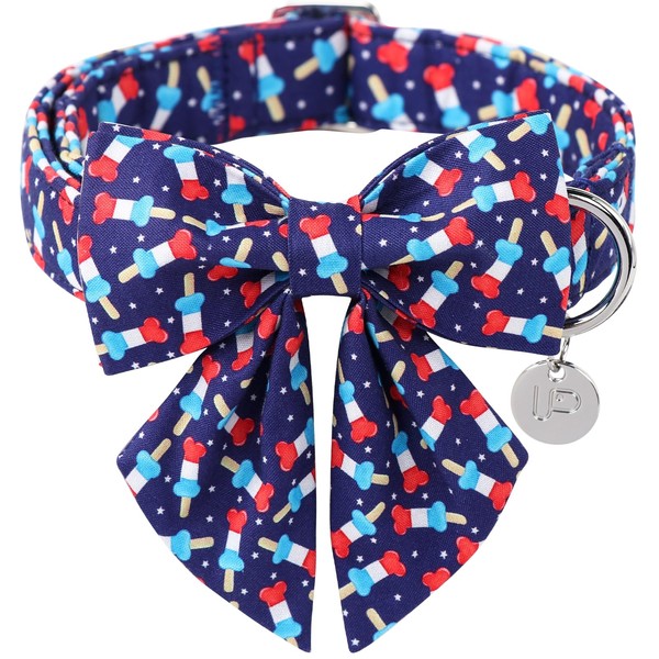 Patriotic Bow Tie Collar - American Flag Design for Small