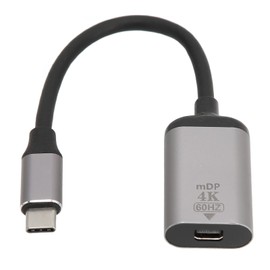 Adaptador USB C a Mini DP, 4K 60Hz Tipo C a DisplayPort Adaptador Plug and Play Adaptador de Aleación de Aluminio para Computadora Portátil, Teléfono Inteligente, Televisores