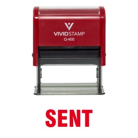 Sent Self Inking Rubber Stamp (Red Ink) - X-Large 2 Pack