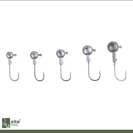 Zite Fishing Jig Heads Set - 24 Pieces High Quality Light Jig Hooks 3.5g/5g/7g/10g/14g in Sorting Box - Jig Heads Size 2, 1, 1/0, 2/0, 3/0 for Rubber Fish & Rubber Bait Perch, Zander Fishing