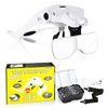 Head-Mounted Magnifier Glasses,Hands Free Lighted Head Mount Magnifier,Magnifying Glasses with