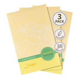 FloralSimplicity Lemon Poundcake Scented Sachets Pack of 3, Everyday - Long-Lasting Scented Bags, Home Fragrance, Air Freshener & Deodorizer for Closet, Room, Drawer, or Cars, Made in USA