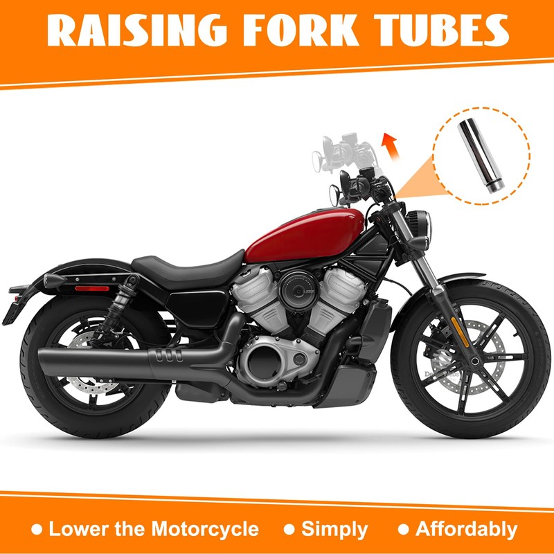 Eumti 39mm Fork Tube 3" Extension Kit Chrome Compatible With