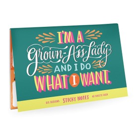Em & Friends Grown-Ass Lady Sticky Note Packet, 6 Sticky Note Pads Set, 2.75 x 2.75-Inches and 40-Sheets Each