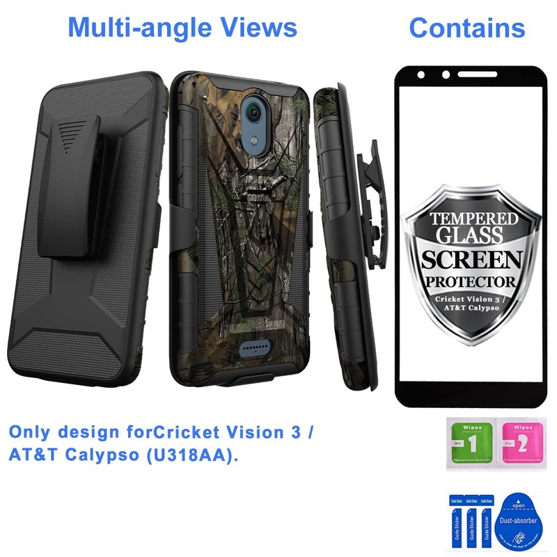 Ailiber Compatible with AT&T Calypso(U318AA)/Cricket Vision 3 Case Holster with