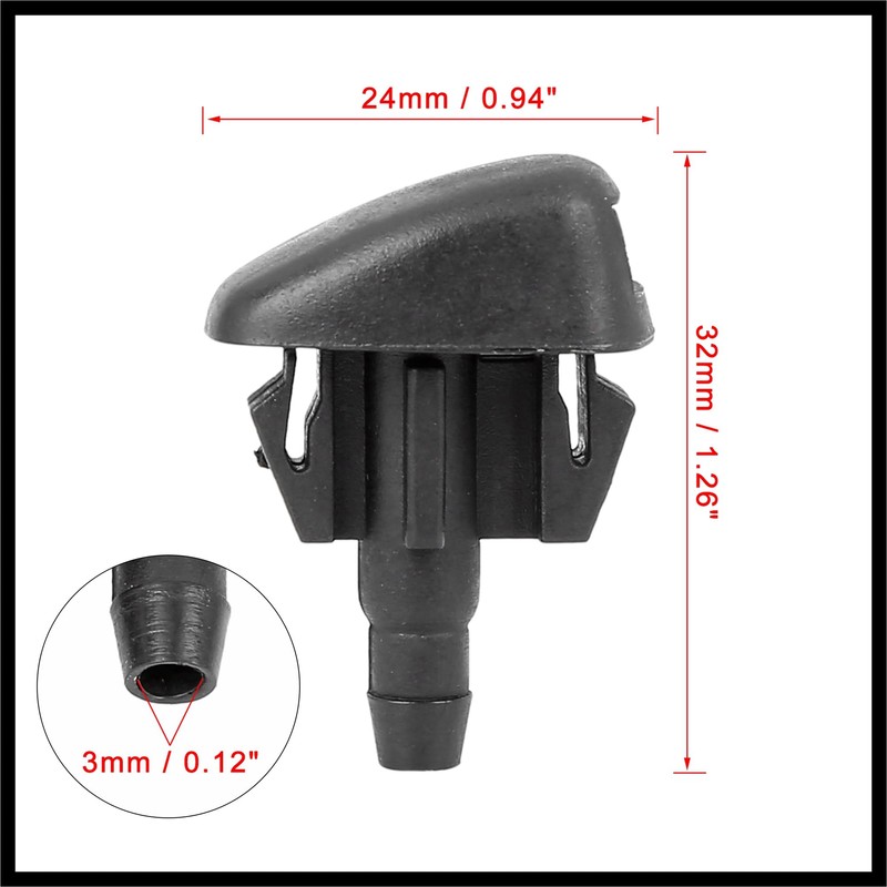 Hihaha 2pcs KD45-67-510 Car Windshield Wiper Washer Nozzle Spray Jet