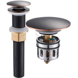 Bathroom Sink Drain, Vessel Sink Pop Up Drain With Detachable Basket Stopper,Anti-Explosion And Anti-Clogging Drain Strainer, Sink Drain Assembly Without Overflow Oil Rubbed Bronze, REGALMIX RWF082C