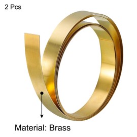 TA-VIGOR 2Pcs Brass Sheet Roll, 1000mm x 10mm x 0.3mm Metal Foil Plate Roll Brass Metal Thin Sheet Strip for Crafts, Electrical Repairs, DIY Projects, Grounding