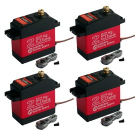 4PCS DS3225 25KG Waterproof Digital Servo Full Metal Digital Steering Servo with 25T Servo Arm for RC Crawler (180 Degree))