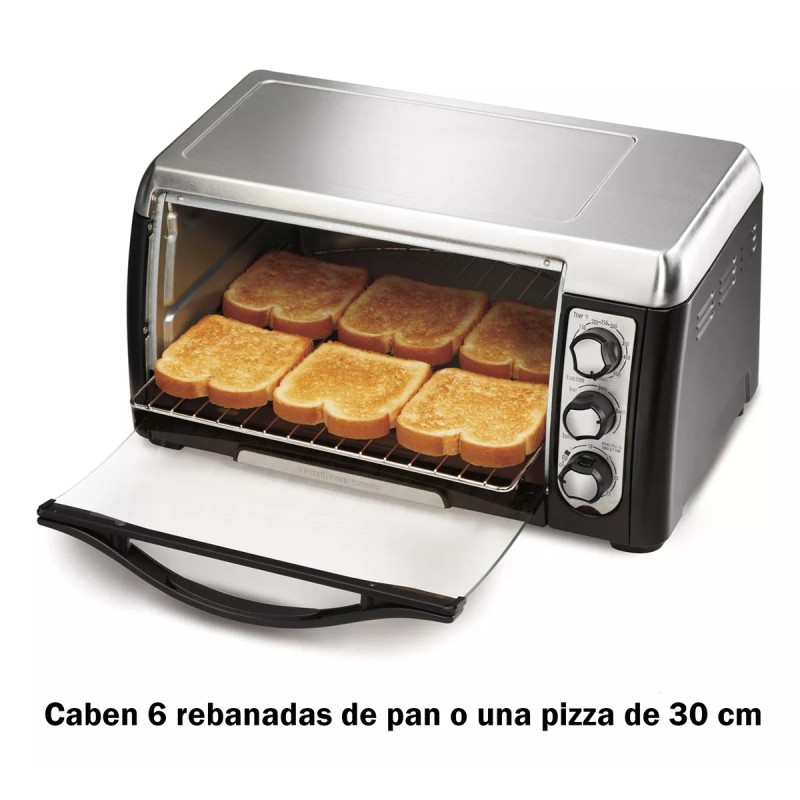 Proctor Silex Horno Tostador Ps 6 Rebanadas Negro Con Acero