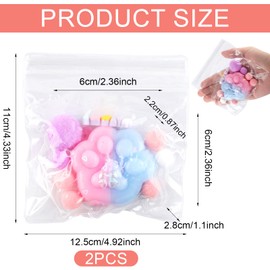 2pcs Cat Paw Squeeze Toys, Soft Taba Cat Paw Squishy Fidget Toys Kawaii Cat Paw Stress Lowering Sensory Toys Perfect Squeeze Toys and Gifts for Home Office Relaxing(Blue-Purple Smooth)