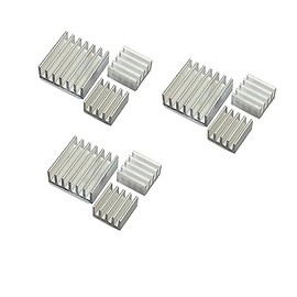Aihasd Set of 3 Aluminium Heatsinks in Various Sizes for Raspberry Pi Model A + B - for Sticking on