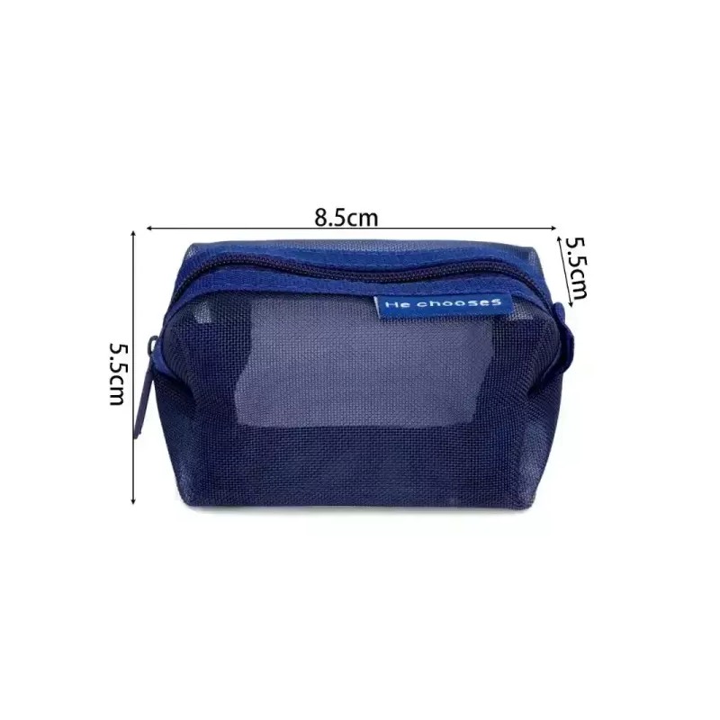 1/10Pcs 투명 메쉬 동전 지갑 미니 지퍼 가방 이어폰 데이터