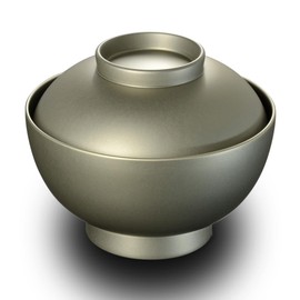 4.6 Size Sippy Bowl with Lid, Silver Modern Lacquer, Akaya, Made in Japan, Dishwasher Safe, Bowl, Boiled Bowl, Ron, Donbu, Japanese Dinnerware, New Year, Osechi