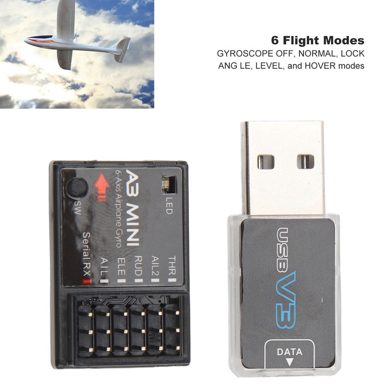 RC Flight Controller A3 Mini 6 Axes Airplane Gyroscope Stabilizer
