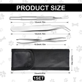 afhgdjr Zeckenzange 3er Set, Zeckenentferner, Zeckenzange für Hunde, Zeckenpinzette Mensch, Zeckenhaken für Mensch, Kinder, Katzen (mit Aufbewahrungstasche)