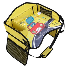 Kwak's Kids Lap Desk,Travel Tray for Kids Suitable for Cars, Strollers, Child Chairs, and More-Road Trip Essentials Accessories (Dinosaur yellow)