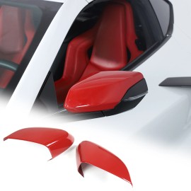 carcartrim-2022 Red ABS Side Mirror Cover Cap For C8 Corvette Stingray Z06 Z51 Coupe 2020-24