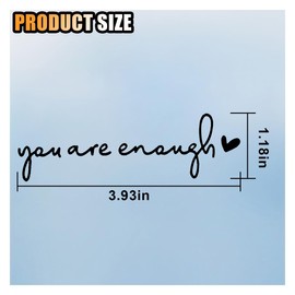 Mirror Stickers for Cars, You are Enough Rearview Mirror Stickers, Car Window Decal Decoration, Dresser Mirror Decals, Car Decoration Accessories, Car Mirror Decals for Women (You are Enough-Black)
