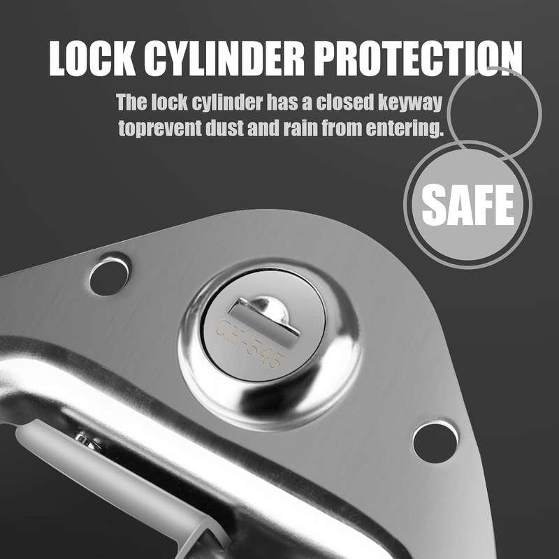2-Pack Truck Tool Box Latch, Stainless Steel Trailer Toolbox Handle