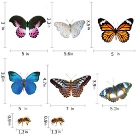 Andiker Butterfly Window Clings Double-Side Cling Decals to Prevent Bird Strikes on Window Glass Door Anti Collision Bird Strike Stickers