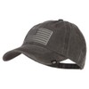 MG USA Flag Embroidered Washed Dyed Cap - Black OSFM