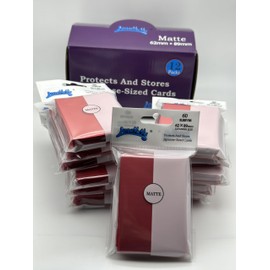 Lenayuyu 1 Box of 720 Counts -12packs Red Color Double Matte Japanese Small Card Sleeves 62mmx89mm Card Sleeves, Toploading fits for Japanese Trading Card Perfect Size