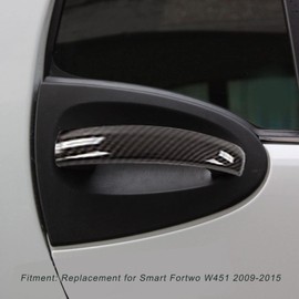 Fydun Carbon Fiber Car Exterior Door Handle Cover Trim Car Styling Decoration Accessories for Smart Fortwo W451 2009‑2015