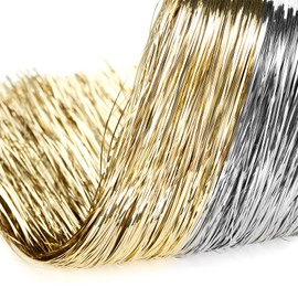 Guirnalda de Oropel de Decoraciones de 2500 Hebras Navidad Carámbanos de Flecos de Papel de Oropel para Suministros Graduación Cumpleaños Casa Navidad (Oro, Plata)