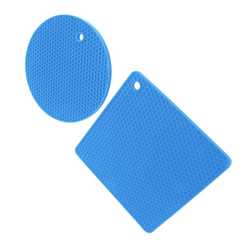 5 PCS 2 Round 3 Square Silicone Honeycomb Mat Multipurpose