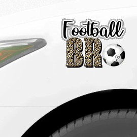 Football Brother Sticker, Leopard Print Football Vinly Decal for Cars Laptops, Windows, Walls, Fridge, Toilet and More - Sport Theme Stickers 15in