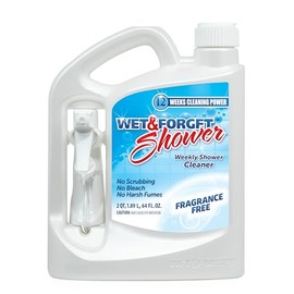 Wet & Forget Shower Cleaner Spray, Fragrance-Free Weekly Bathroom Cleaner, No Scrubbing Needed, Bleach-Free, Multi-Surface Bathroom Spray, Cleaning Supplies Essential. 64 fl oz