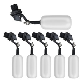 6-Pack Adjustable Arm Float Ball Valve for Automatic Water Level Control in Livestock Water Troughs, Aquariums, Hydroponics, and Reservoirs, 1/2 Inch NPT Thread
