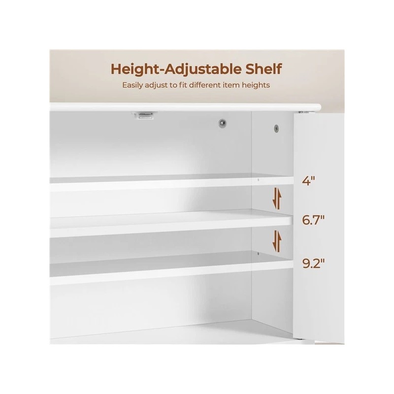 Topeakmart Bathroom Wall Cabinet with Towel Bar and Adjustable Shelf