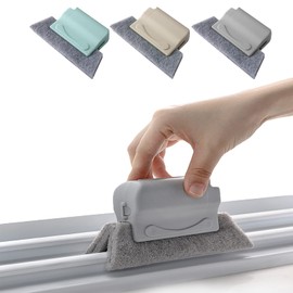 SHULLIN Pack of 3 Window Grooves Cleaning Brush Grooved Cleaning Brush Window Cleaning Brush Groove Brush Cleaning Brushes for Cleaning Windows, Kitchen, Bathroom, All Corners and Gaps (3 Colours)