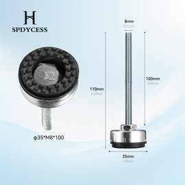 SPDYCESS 4 PCS Leveling Feet, M8×100mm×Ø35mm Heavy Duty Adjustable Foot Galvanised Furniture Feet Floor Protector for Furn iture, Appliances and Equipment