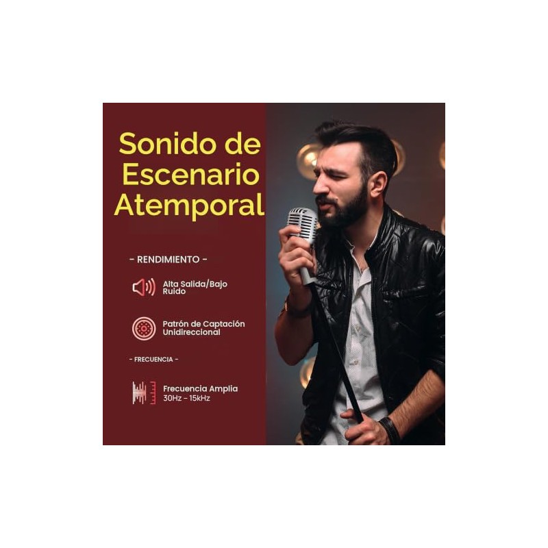 Pyle - Micrófono vocal clásico retro dinámico, micrófono cardioide unidireccional