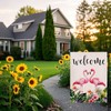 Flamingo Welcome Garden Flag 12.5x18 Inch Double Sided Outside, Spring