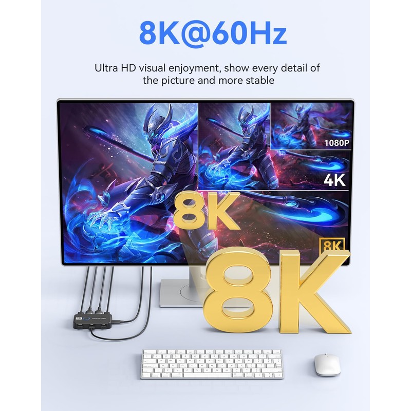 KVM Switch 1 Monitors 2 Computers Viagkiki USB Switch for