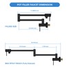 Lordear Pot Filler Faucet Black Commercial Wall Mount Stove Kitchen