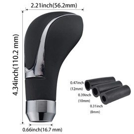Padaodao Leather Gear Stick Knob Shift Head Lever Shifter Handle Transmission fit Most Automatic Manual Vehicles Trucks Cars, Black