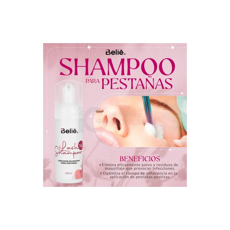 Espuma Limpiadora Lash Shampoo Para Extensiones De Pestañas Mink Belié
