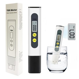 Water Meter, Water Tester, Drinking Water, Tds Meter for Drinking Water, Microsiemens Meter, Water Tester, Measuring Range 0-9990 Ppm, for Drinking Water, Pool, Aquarium, Swimming Pool, Pond (Black)